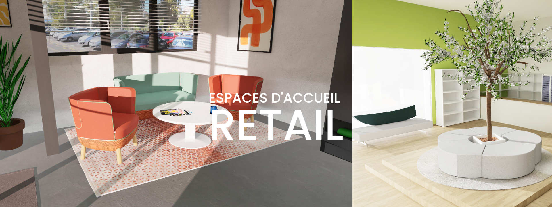Mobilier accueil espace retail boutique showroom